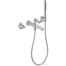   Hansgrohe AXOR CITTERIO C falsík alatti kádtöltő csaptelep zuhanyszettel,rombuszmetszéses fogantyúval,alaptest nélkül,Króm 49481000