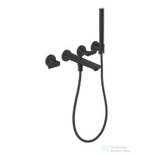   Hansgrohe AXOR CITTERIO C falsík alatti kádtöltő csaptelep zuhanyszettel,rombuszmetszéses fogantyúval,alaptest nélkül,matt fekete 49481670