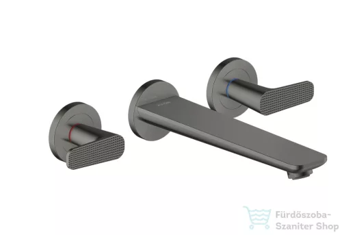 Hansgrohe AXOR CITTERIO C falsík alatti kádtöltő csaptelep rombuszmetszéses fogantyúval, zuhany csatlakozó és alaptest nélkül, polírozott fekete króm 49483330