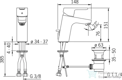 Hansa Hansaprimo XL mosdó csaptelep automata leeresztővel,króm 49562203