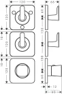 Hansgrohe AXOR CITTERIO C termosztátos falsík alatti kád /zuhany csaptelep,polírozott fekete króm 49710330