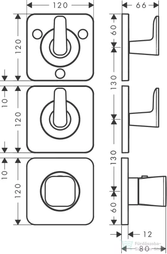 Hansgrohe AXOR CITTERIO C termosztátos falsík alatti kád /zuhany csaptelep,szálcsiszolt fekete króm 49710340