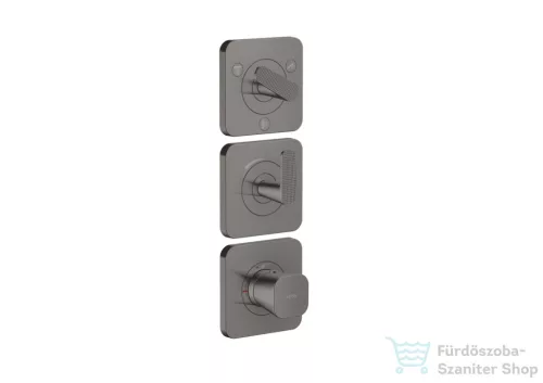 Hansgrohe AXOR CITTERIO C termosztátos falsík alatti kád /zuhany csaptelep rombuszmetszéses fogantyúval,polírozott fekete króm 49711330