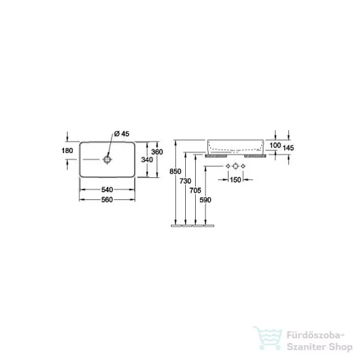 Villeroy & Boch Collaro 56x36 cm-es ráültethető mosdó 4A20 56 01 ( 4A205601 )