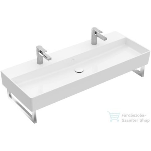 Villeroy & Boch Memento 2.0 120x47 mosdó, 2 csaplyukkal, túlfolyó nélkül, Ceramic Plus bevonat 4A22 C1 R1 ( 4A22C1R1 )