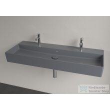   Villeroy & Boch Memento 2.0 120x47 mosdó, 2 csaplyukkal, túlfolyó nélkül, grafit színben, Ceramic Plus bevonat 4A22 C1 i4 ( 4A22C1i4 )