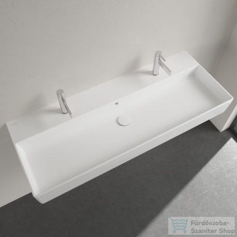 Villeroy & Boch Memento 2.0 120x47 mosdó, 2 csaplyukkal, túlfolyóval, Ceramic Plus bevonat 4A22 C4 R1 ( 4A22C4R1 )