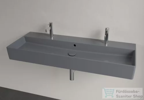 Villeroy & Boch Memento 2.0 120x47 mosdó, 2 csaplyukkal, túlfolyóval, grafit színben, Ceramic Plus bevonat 4A22 C4 i4 ( 4A22C4i4 )