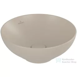   Villeroy & Boch Loop & Friends 38cm-es ráültethető mosdó túlfolyó nélkül, mandula színben, Ceramic Plus bevonat 4A45 01 AM ( 4A4501AM )