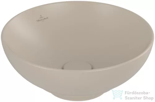 Villeroy & Boch Loop & Friends 38cm-es ráültethető mosdó túlfolyó nélkül, mandula színben, Ceramic Plus bevonat 4A45 01 AM ( 4A4501AM )