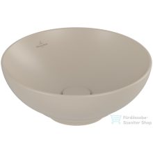   Villeroy & Boch Loop & Friends 42cm-es ráültethető mosdó túlfolyó nélkül, mandula színben, Ceramic Plus bevonat 4A46 01 AM ( 4A4601AM )