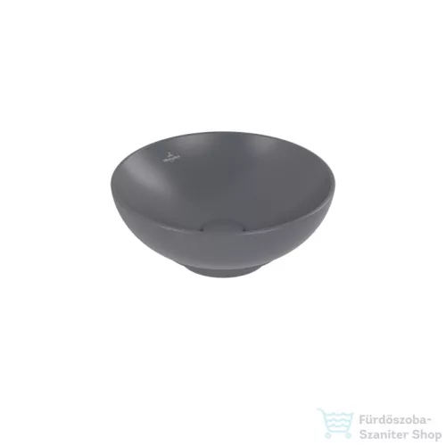 Villeroy & Boch Loop & Friends 42cm-es ráültethető mosdó túlfolyó nélkül, grafit színben, Ceramic Plus bevonat 4A46 01 i4 ( 4A4601i4 )