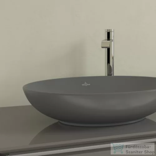 Villeroy & Boch Loop & Friends 56x38 ráültethető mosdó túlfolyóval, grafit színben, Ceramic Plus bevonat 4A47 00 i4 ( 4A4700i4 )