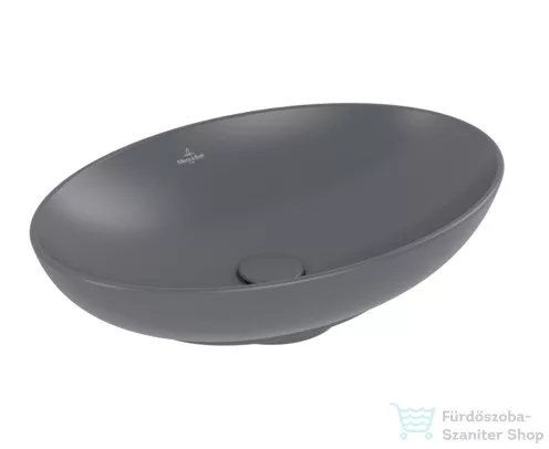 Villeroy & Boch Loop & Friends 56x38 ráültethető mosdó túlfolyóval, grafit színben, Ceramic Plus bevonat 4A47 00 i4 ( 4A4700i4 )