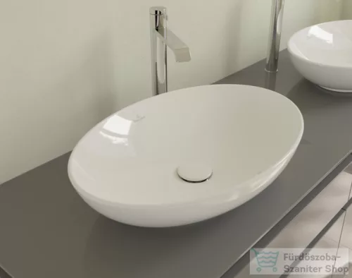 Villeroy & Boch Loop & Friends 56x38 ráültethető mosdó túlfolyó nélkül, fehér színben, Ceramic Plus bevonat 4A47 01 R1 ( 4A4701R1 )