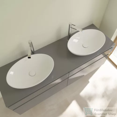 Villeroy & Boch Loop & Friends 56x38 ráültethető mosdó túlfolyó nélkül, fehér színben, Ceramic Plus bevonat 4A47 01 R1 ( 4A4701R1 )