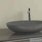 Villeroy & Boch Loop & Friends 62x42 ráültethető mosdó túlfolyó nélkül, grafit színben, Ceramic Plus bevonat 4A48 01 i4 ( 4A4801i4 )