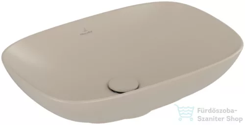 Villeroy & Boch Loop & Friends 62x42 ráültethető mosdó túlfolyóval, mandula színben, Ceramic Plus bevonat 4A50 00 AM ( 4A5000AM )