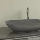 Villeroy & Boch Loop & Friends 62x42 ráültethető mosdó túlfolyó nélkül , grafit színben, Ceramic Plus bevonat 4A50 01 i4 ( 4A5001i4 )