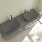 Villeroy & Boch Loop & Friends 62x42 ráültethető mosdó túlfolyó nélkül , grafit színben, Ceramic Plus bevonat 4A50 01 i4 ( 4A5001i4 )