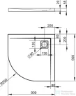 Radaway Argos A 90x90 íves zuhanytálca R399 szögletes zuhanyszifonnal 4AA99-01
