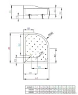 Radaway Korfu E 100x80 íves aszimmetrikus magasított zuhanytálca balos 4E81400-03L