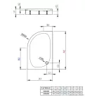 Radaway Patmos E 100x80 íves aszimmetrikus zuhanytálca ST 90 zuhanyszifonnal és levehető előlappal jobbos 4P81155-03R