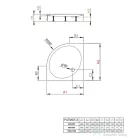 Radaway Patmos A 80x80 íves zuhanytálca ST 90 zuhanyszifonnal és levehető előlappal 4S88155-03