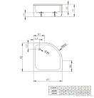 Radaway Samos A 80x80 íves magasított zuhanytálca ST 50 zuhanyszifonnal és levehető előlappal 4S88300-03
