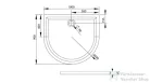 Radaway Delos P 100x90 félköríves zuhanytálca ST 90 zuhanyszifonnal 4Z19035-03N