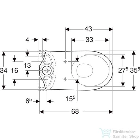 Geberit SELNOVA alsó kifolyású,mélyöblítéses monoblokkos wc,fehér 500.151.01.7