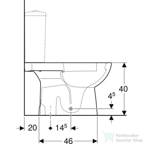 Geberit SELNOVA alsó kifolyású,mélyöblítéses monoblokkos wc,fehér 500.151.01.7