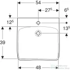 Geberit SELNOVA COMFORT 55x55 cm-es akadálymentes mosdó,fehér 500.187.01.7