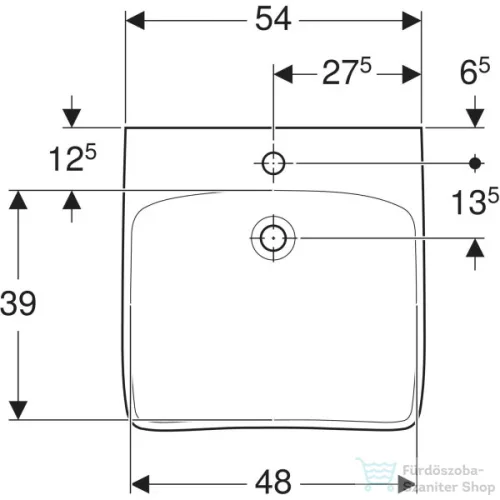 Geberit SELNOVA COMFORT 55x55 cm-es akadálymentes mosdó,fehér 500.187.01.7