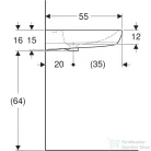 Geberit SELNOVA COMFORT 55x55 cm-es akadálymentes mosdó,fehér 500.187.01.7