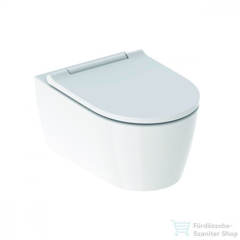 Geberit One fali wc mélyöblítésű, Turboflush, fehér díszcsíkos wc ülőkével 500.201.01.1