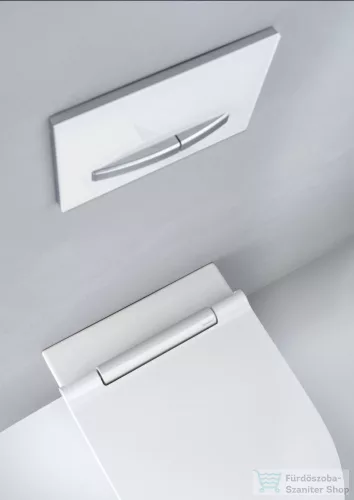 Geberit One fali wc mélyöblítésű, Turboflush, fehér díszcsíkos wc ülőkével 500.201.01.1