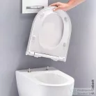 Geberit One fali wc mélyöblítésű, Turboflush, fehér díszcsíkos wc ülőkével 500.201.01.1