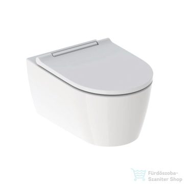   Geberit One fali wc mélyöblítésű, Turboflush, króm díszcsíkos wc ülőkével 500.202.01.1