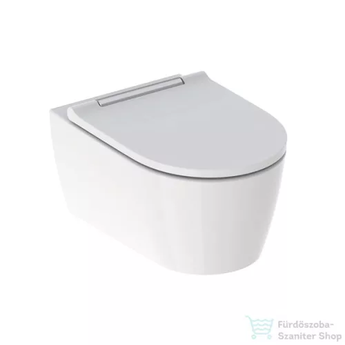 Geberit One fali wc mélyöblítésű, Turboflush,króm díszcsíkos wc ülőkével,matt fehér 500.202.JT.1