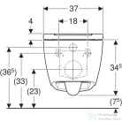 Geberit One fali wc mélyöblítésű, Turboflush,króm díszcsíkos wc ülőkével,matt fehér 500.202.JT.1