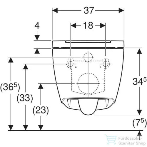 Geberit One fali wc mélyöblítésű, Turboflush,króm díszcsíkos wc ülőkével,matt fehér 500.202.JT.1