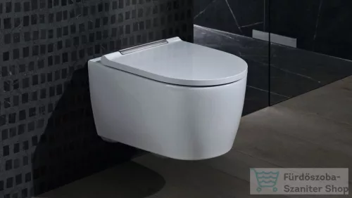 Geberit One fali wc mélyöblítésű, Turboflush,króm díszcsíkos wc ülőkével,matt fehér 500.202.JT.1