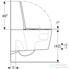 Geberit One fali wc mélyöblítésű, Turboflush,króm díszcsíkos wc ülőkével,matt fehér 500.202.JT.1