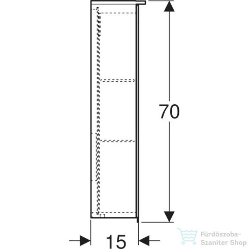 Geberit OPTION PLUS 75x70 cm-es 2 ajtós tükrös szekrény LED világítással,külső/belső tükörrel 500.206.00.1