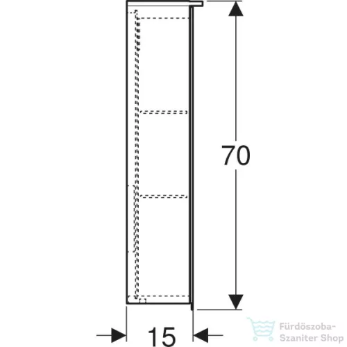 Geberit OPTION PLUS 75x70 cm-es 2 ajtós tükrös szekrény LED világítással,külső/belső tükörrel 500.206.00.1