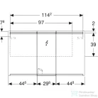 Geberit OPTION 120x70 cm-es 3 ajtós tükrös szekrény alsó/felső LED világítással,külső/belső tükörrel 500.207.00.1