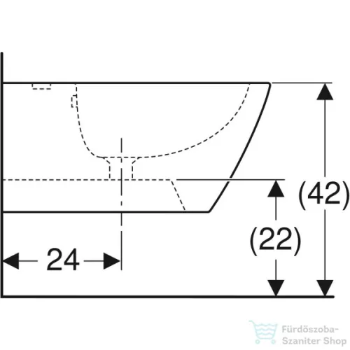 Geberit SMYLE SQUARE fali bidé,fehér 500.209.01.1