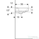 Geberit SMYLE SQUARE 45x36 cm-es mosdó,fehér 500.222.01.1