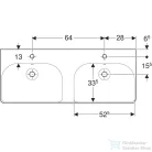 Geberit SMYLE SQUARE 120x48 cm-es két medencés mosdó,fehér 500.223.01.1